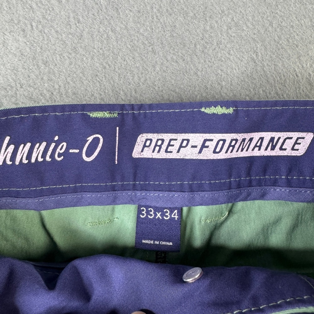 johnnie o Mens PREP-FORMANCE Kiwi Green Chino Pants 33x34 JMPA1200 Golf Stretch - Picture 4 of 10